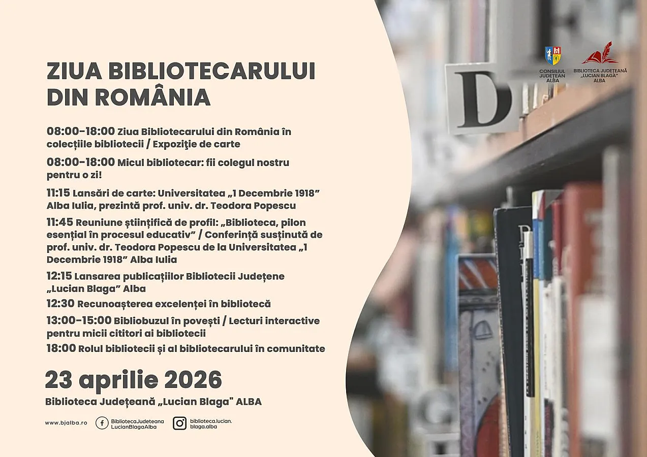 Biblioteca Județeană „Lucian Blaga” Alba sărbătorește Ziua Bibliotecarului din România