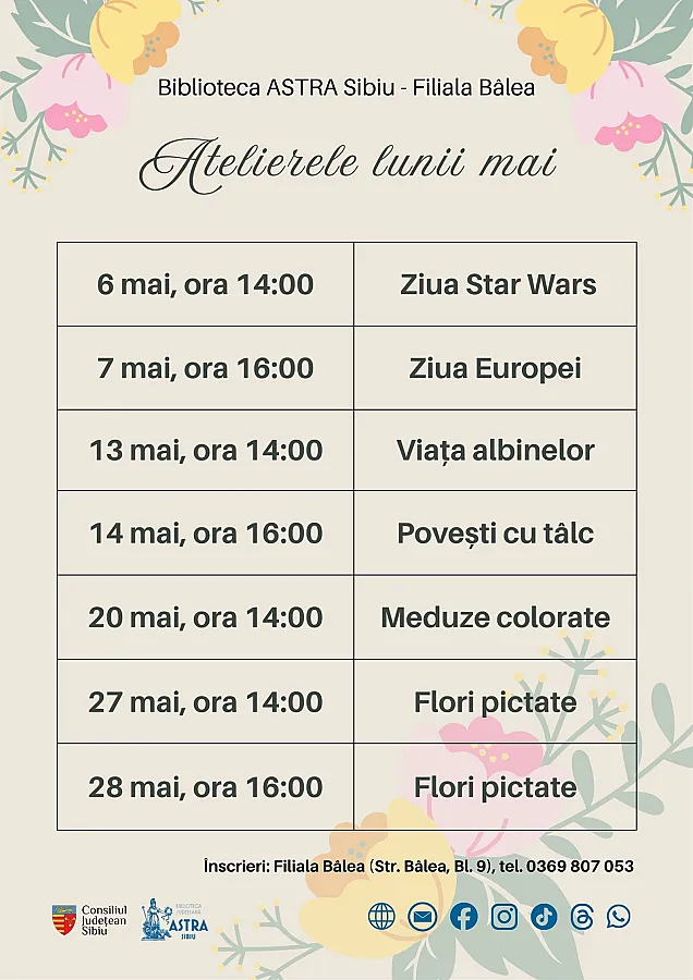 Atelierele lunii mai la Filiala Bâlea