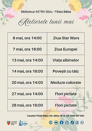 Atelierele lunii mai la Filiala Bâlea