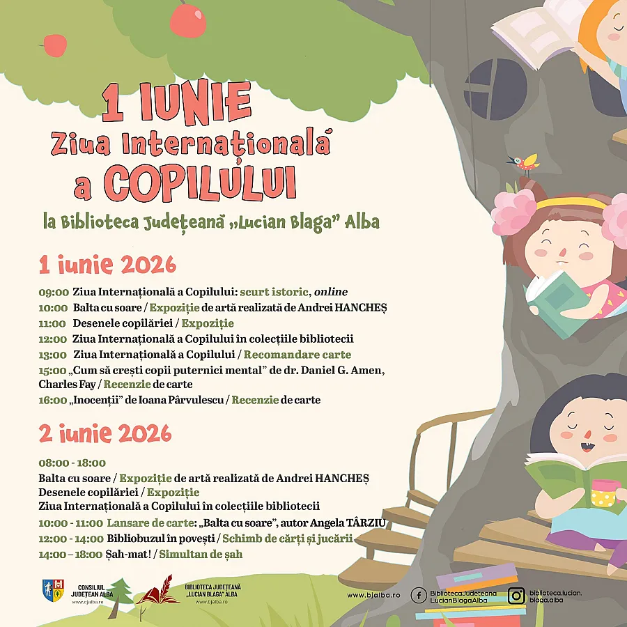 Biblioteca Județeană „Lucian Blaga” Alba sărbătorește Ziua Internațională a Copilului