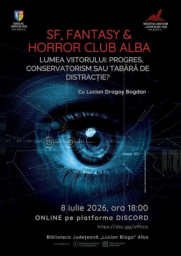 Întâlnirea din luna iulie a SF, Fantasy & Horror Club Alba are ca temă „Lumea viitorului”