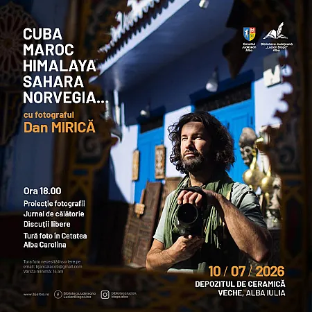 Dan Mirică, unul dintre cei mai cunoscuți fotografi din România, vine la Alba Iulia