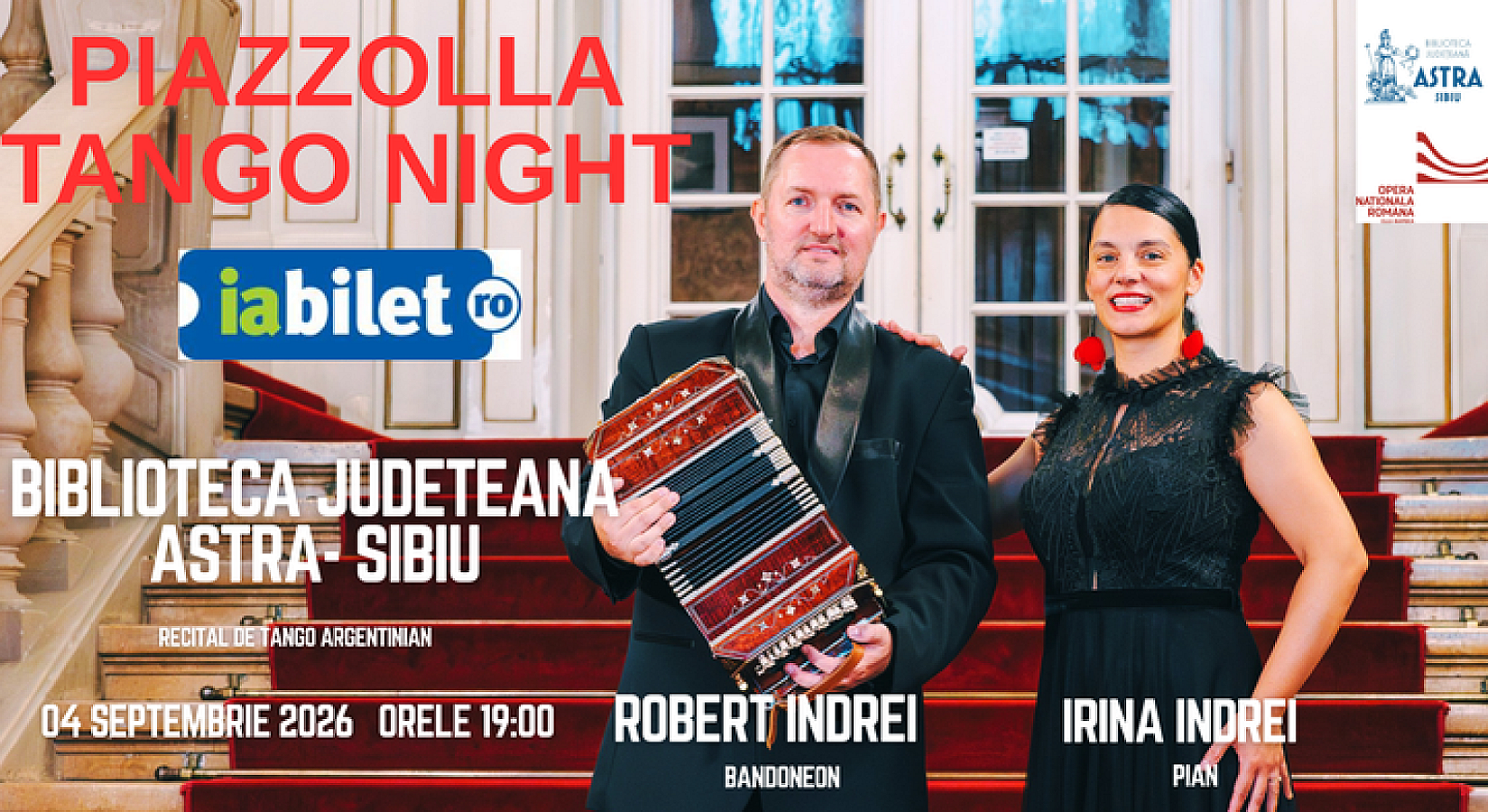 "Piazzolla Tango Night" - Concert de pian și bandoneon
