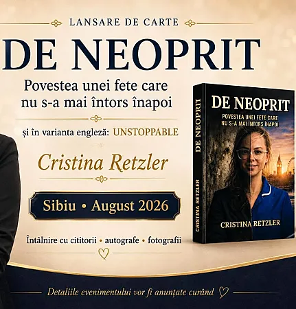 Lansare de carte – "DE NEOPRIT" de Cristina Retzler