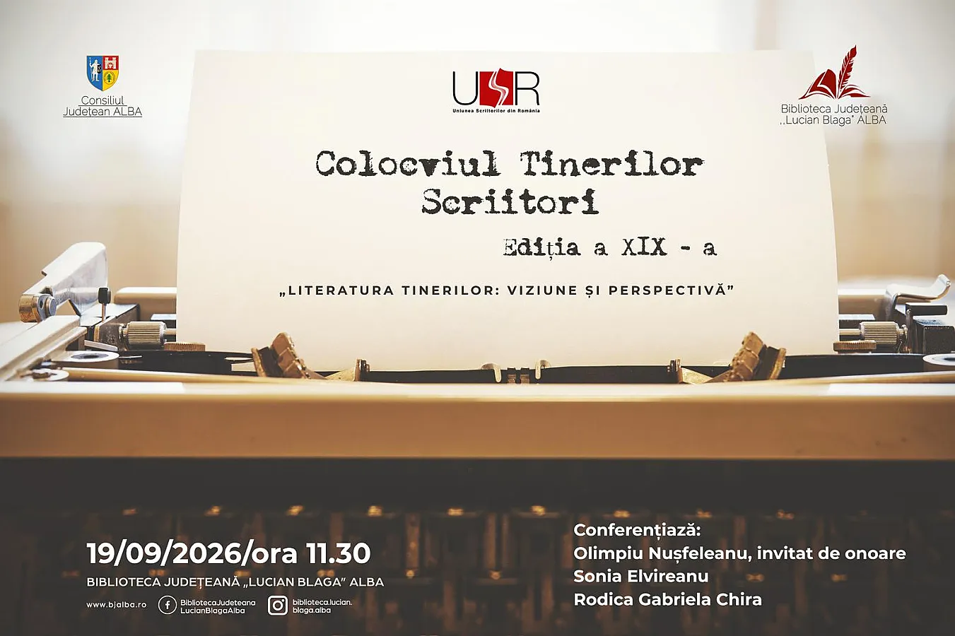 Colocviul Tinerilor Scriitori la a XIX -a ediție, la Biblioteca Județeană „Lucian Blaga” Alba