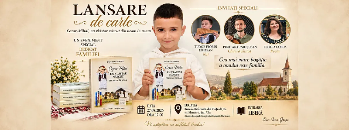 Lansare de carte: 

„Cezar-Mihai, un vlăstar născut din neam în neam”